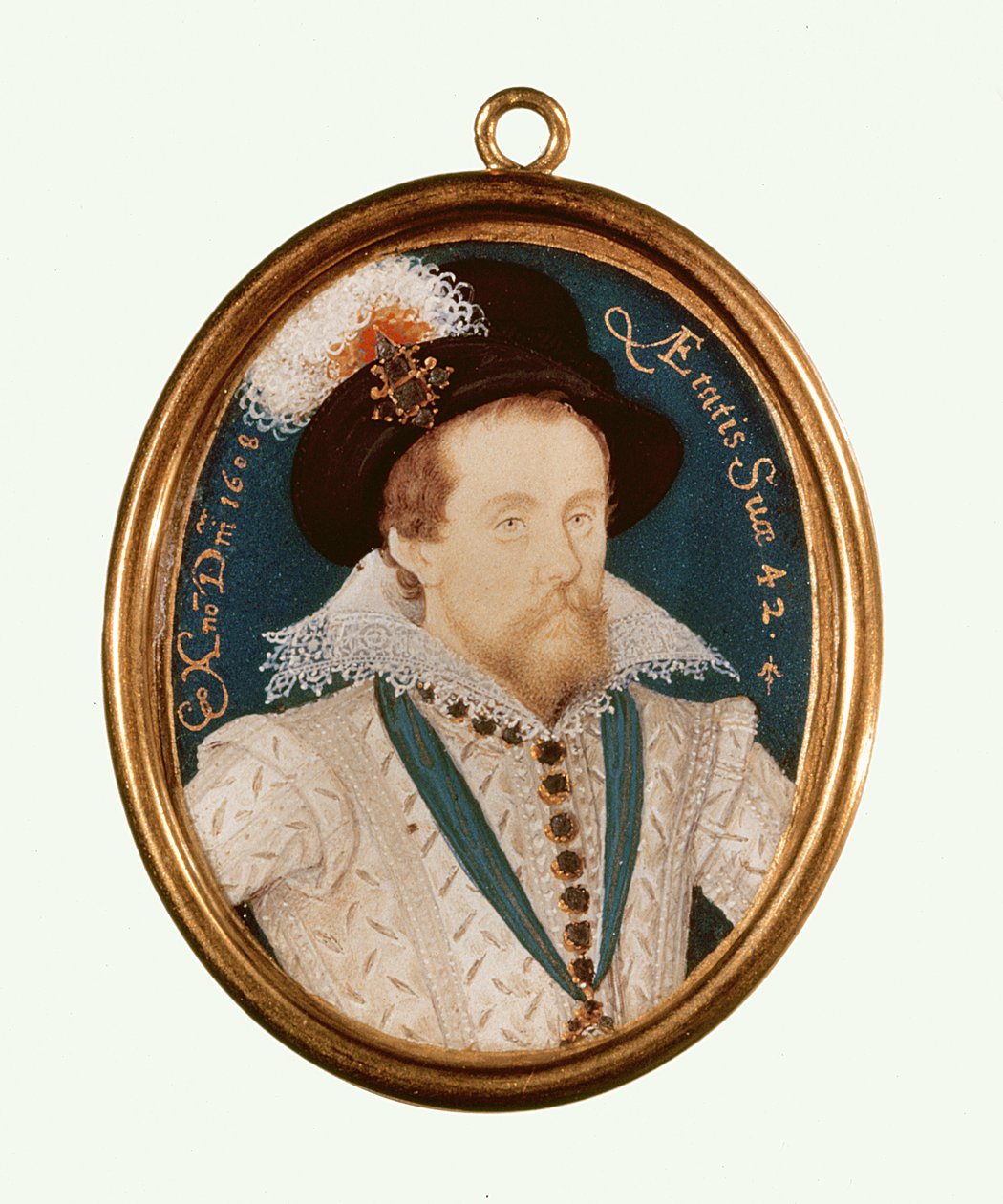 Rei Jaime I (aquarela sobre pergaminho) de Nicholas Hilliard