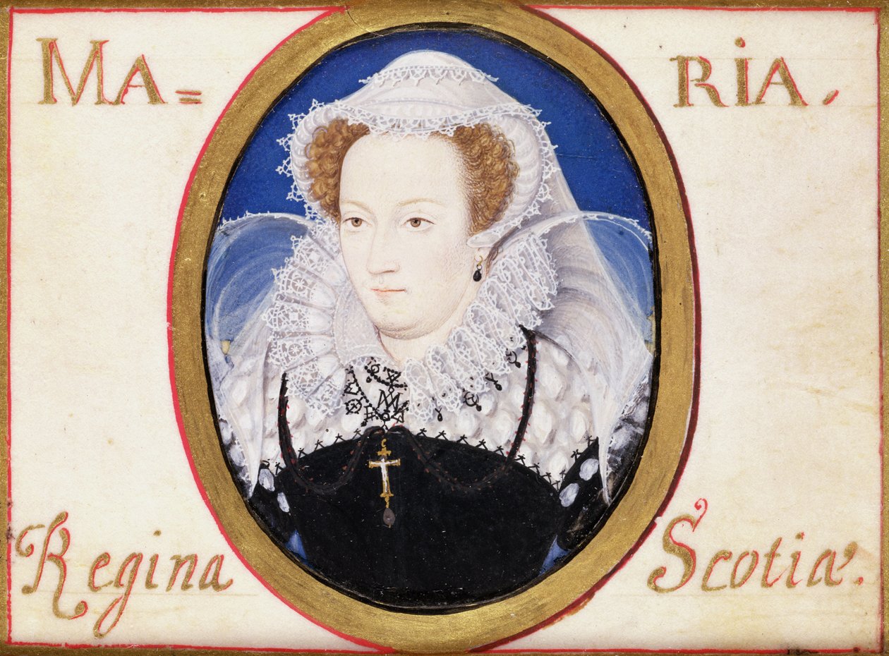 Maria Rainha dos Escoceses (1542-87) (guache sobre velino) de Nicholas Hilliard