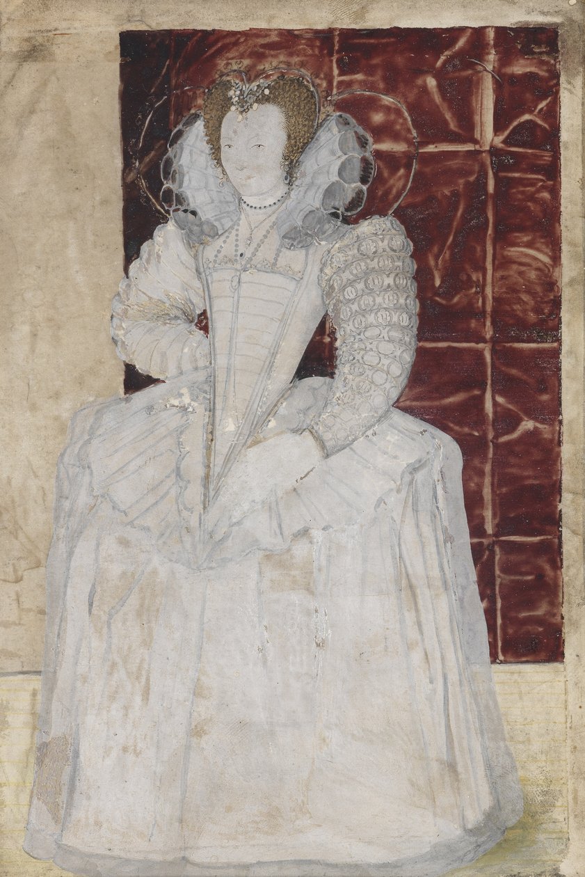 PD.209-1961 Retrato de uma senhora desconhecida, c.1595 (wc em pergaminho) de Nicholas Hilliard