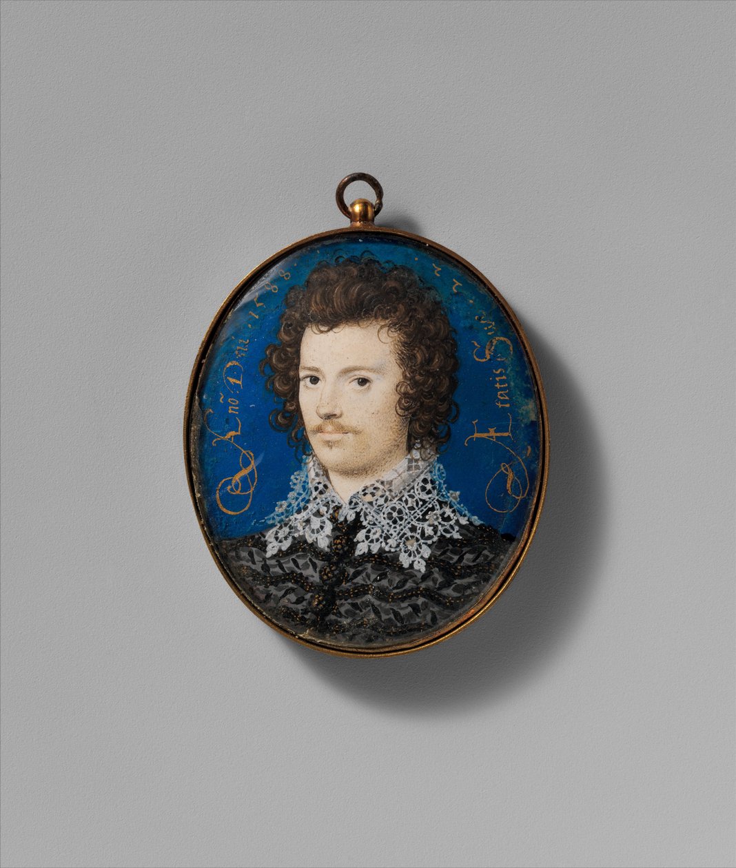 Retrato de um jovem, 1588 (pergaminho no cartão) de Nicholas Hilliard