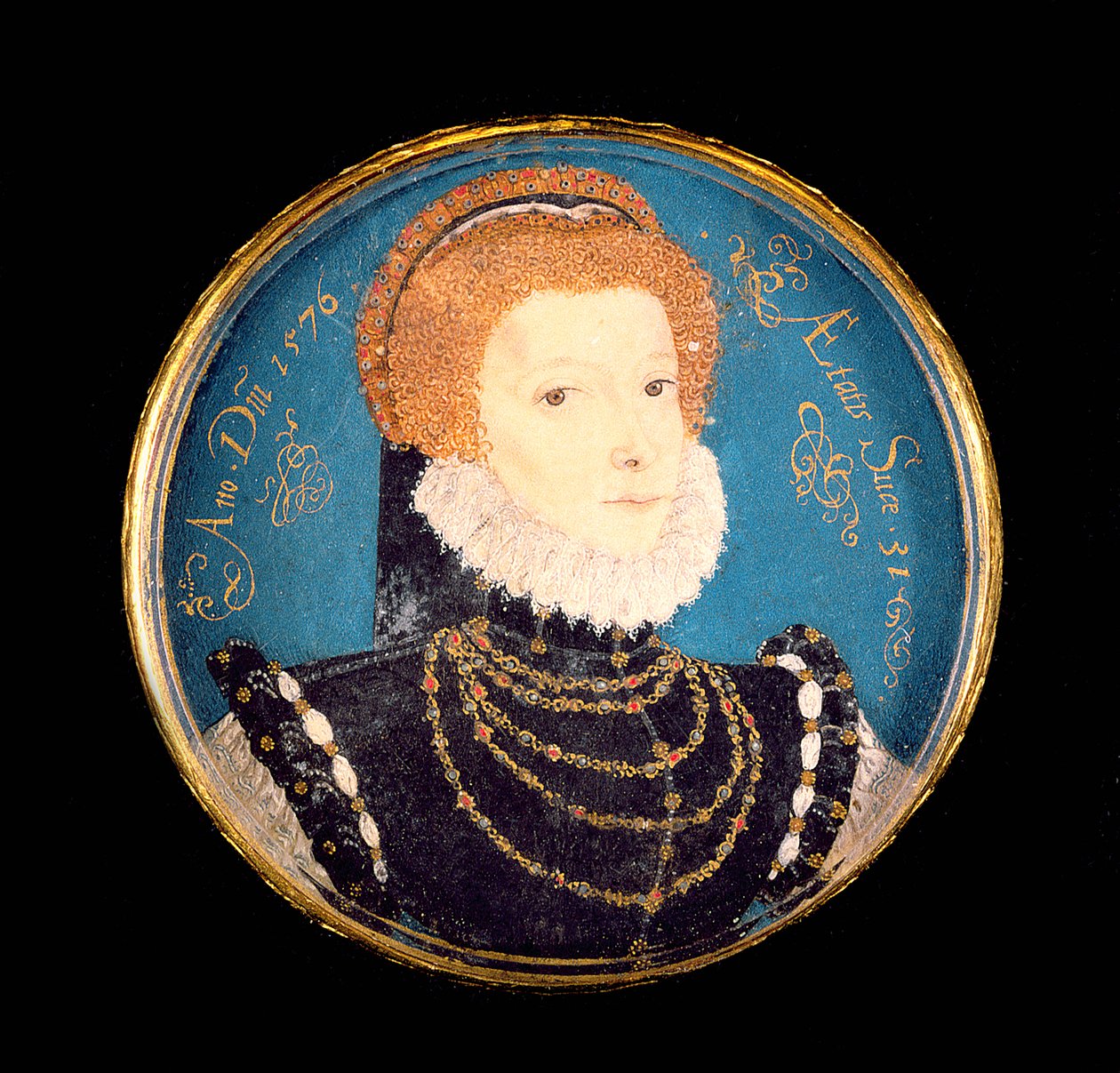 Retrato de uma mulher, 1576 (wc em velino) de Nicholas Hilliard