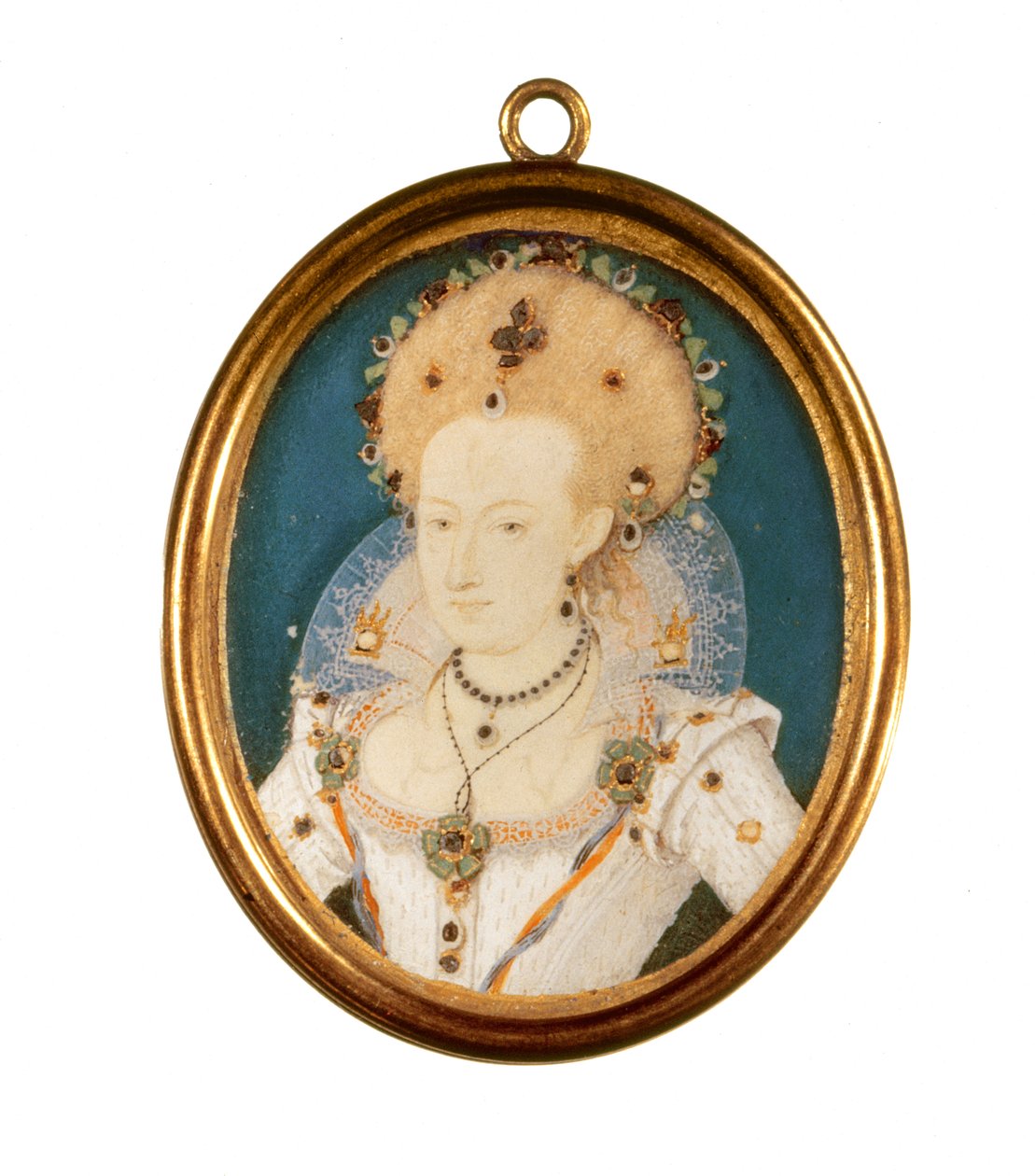 Rainha Ana da Dinamarca (aquarela sobre pergaminho) de Nicholas Hilliard