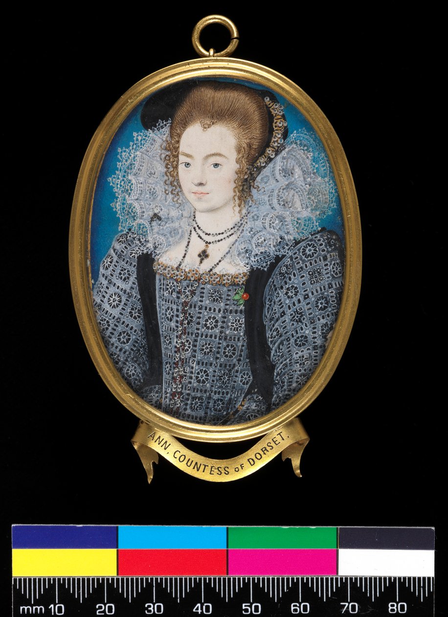 Senhora Desconhecida (anteriormente identificada como Condessa de Dorset), c.1595 (bodycolour on velino no baralho) de Nicholas Hilliard
