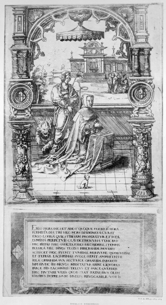 Epitáfio de Margarida da Áustria de Nicholas Hogenberg