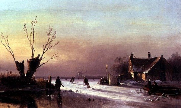 Uma Cena Nocturna no Gelo de Nicholas Jan Roosenboom
