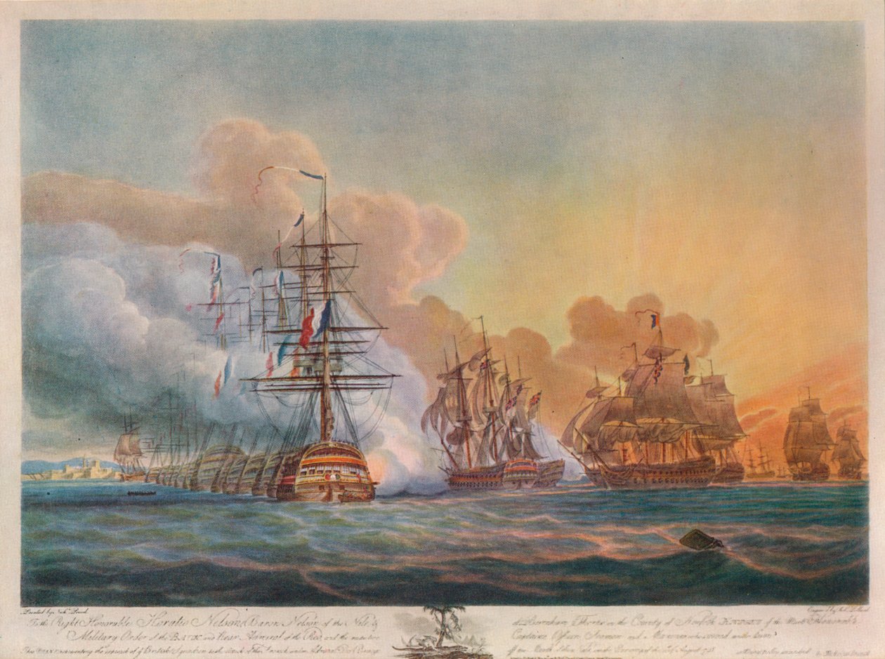 Batalha do Nilo, c1799 de Nicholas Pocock