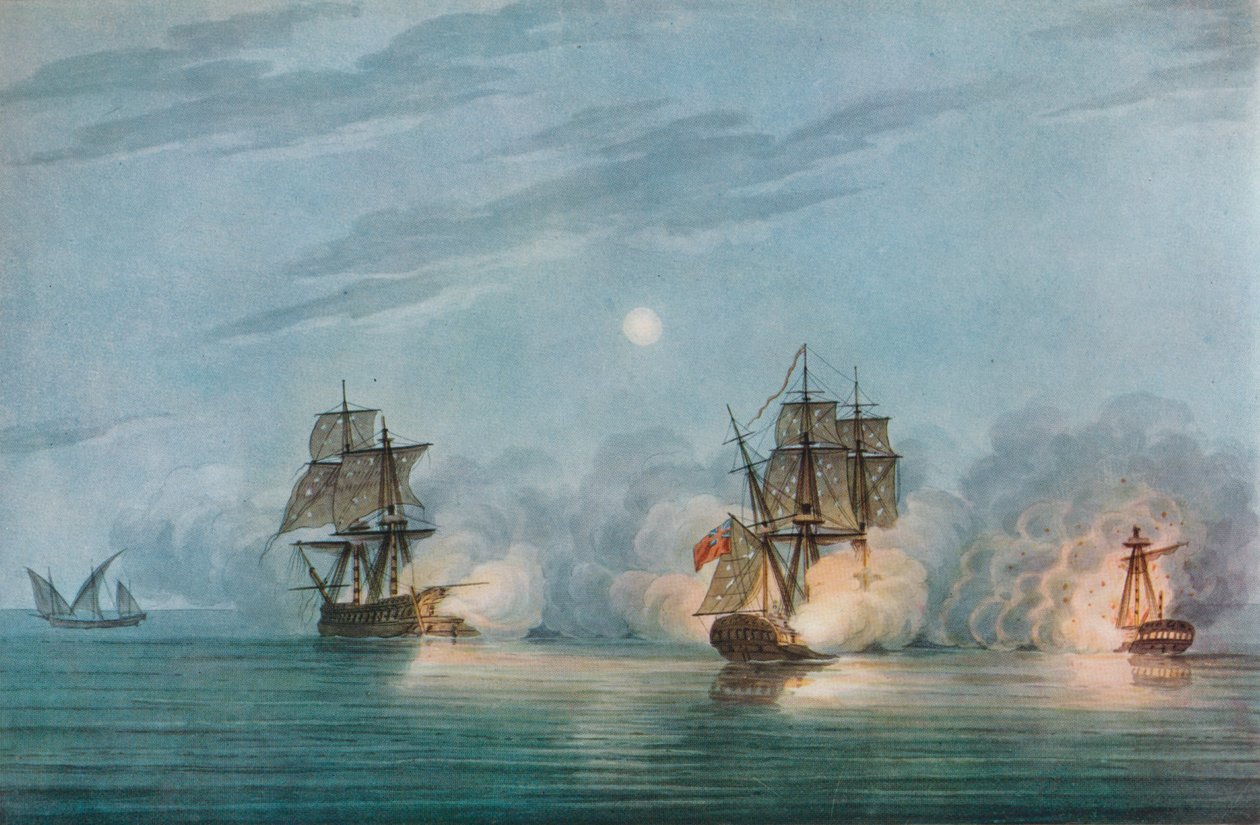 Captura do Badere-I-Zaffér, c1809 de Nicholas Pocock