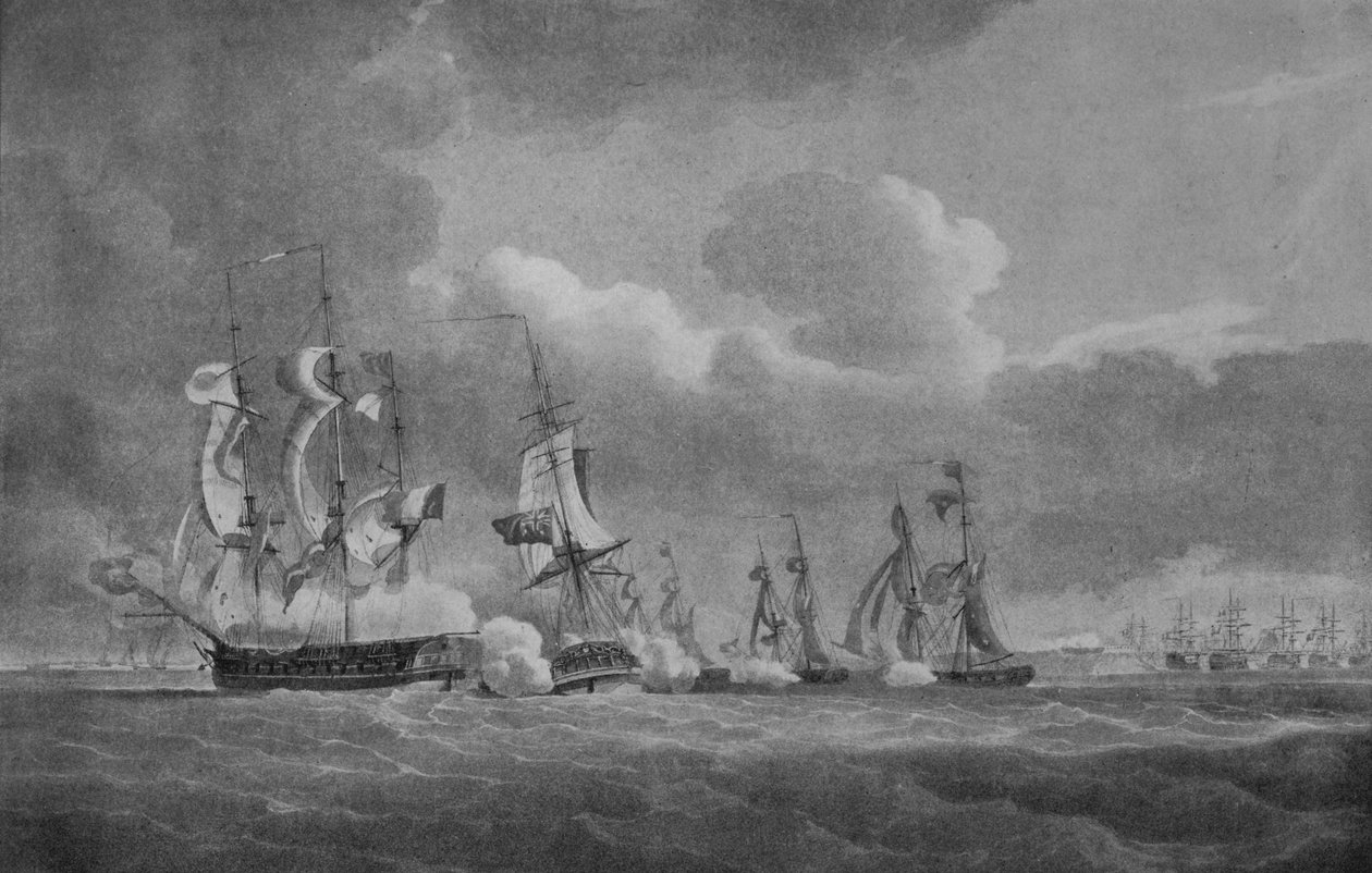 Ação ousada de Lord Cochrane, c1807 de Nicholas Pocock