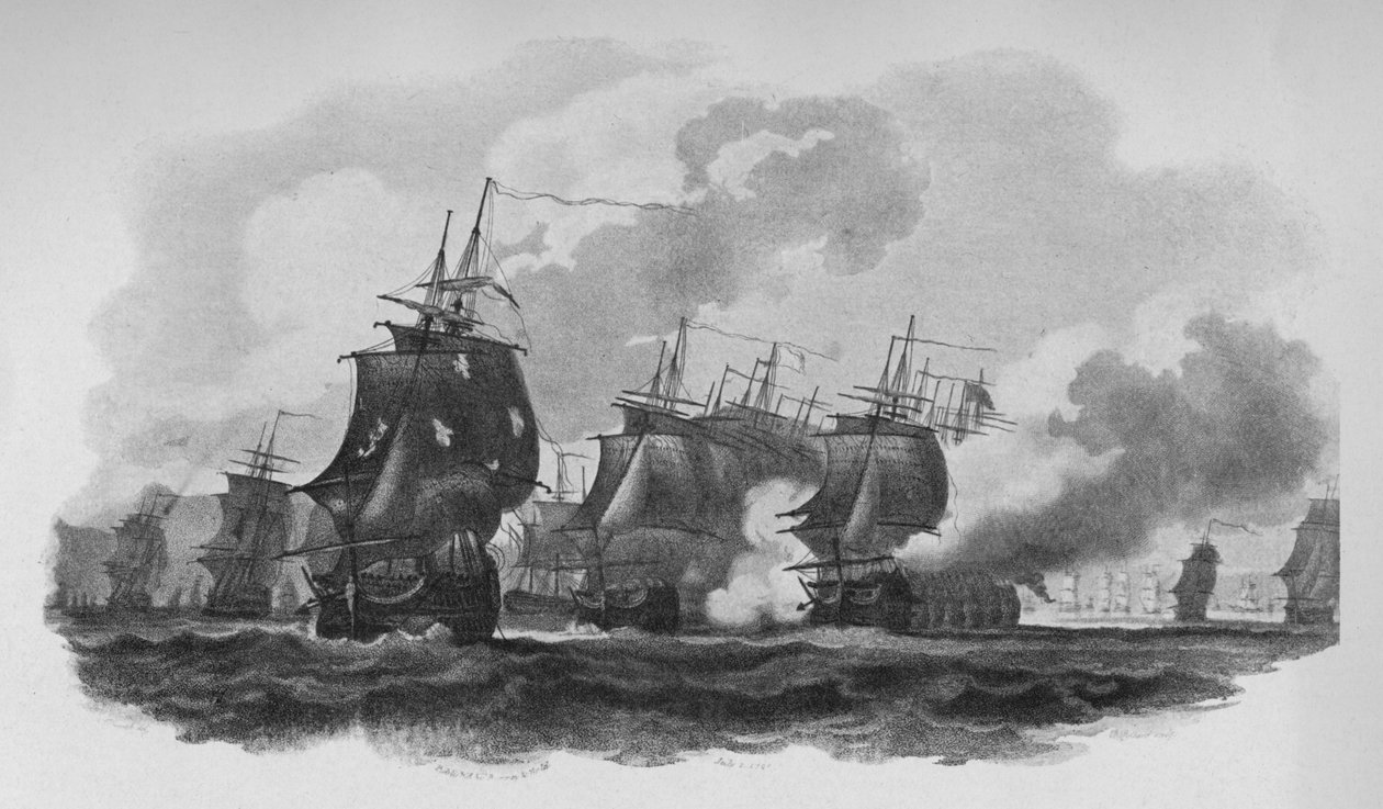 Noivado fora de Dominica, c1782 de Nicholas Pocock