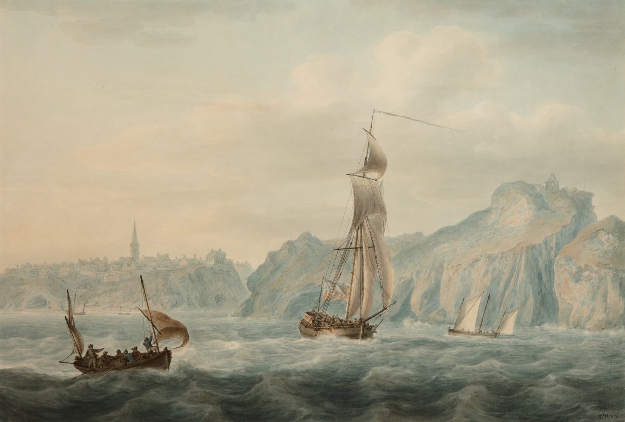 Porto de Tenby (aguarela sobre papel) de Nicholas Pocock