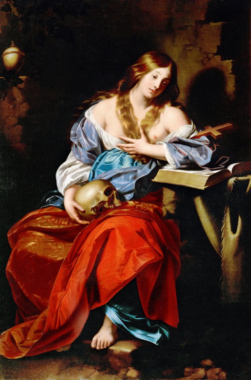 Marie Madeleine - Maria Madalena, de Renieri (Regnier), Niccolo (c. 1590-1667). Óleo sobre tela, c. 1655. Tamanho: 185x123,5 cm. Museu de História de Arte, Viena de Nicholas Renieri
