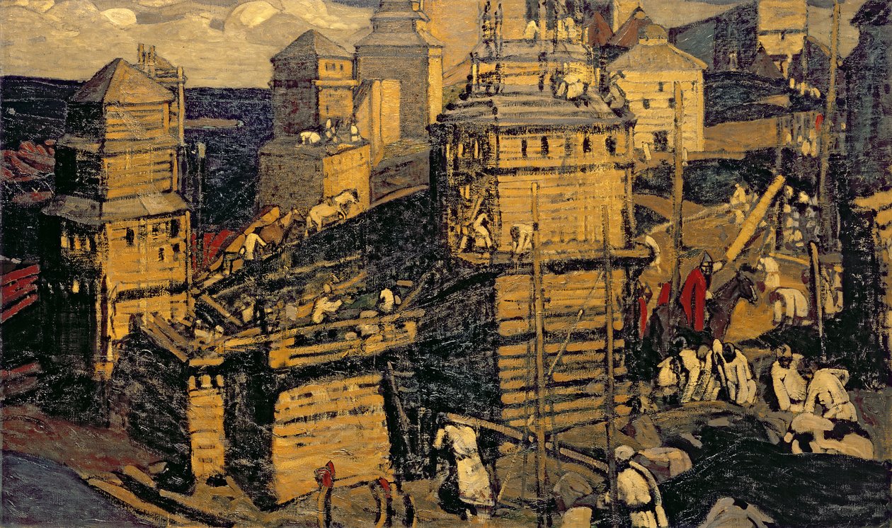 Construindo a cidade, 1902 de Nicholas Roerich