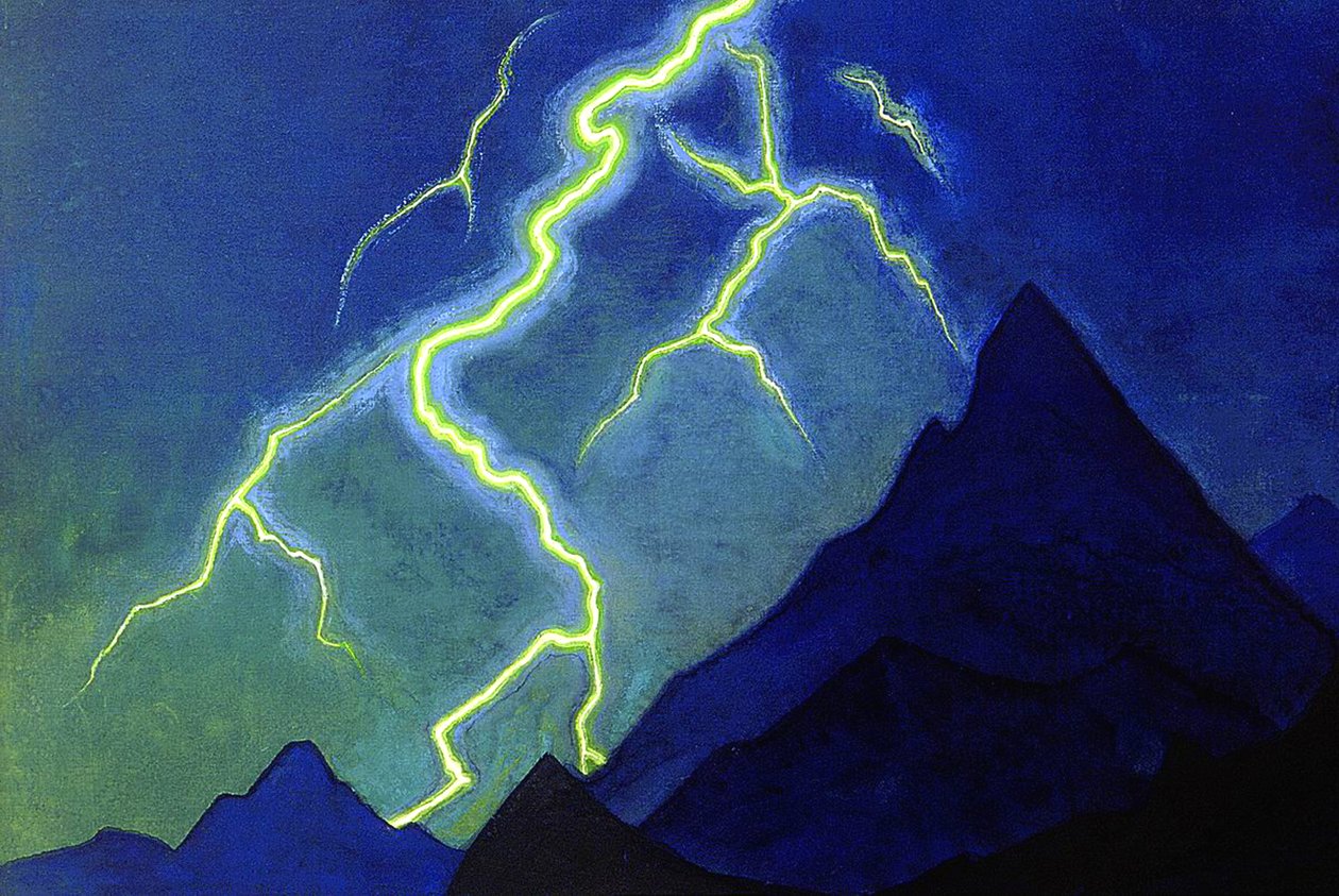 Chamado do Céu, Relâmpago, c.1935-36 de Nicholas Roerich