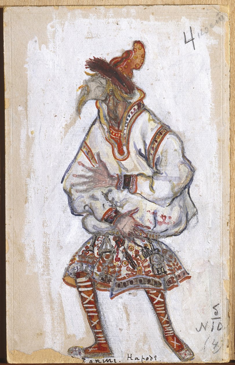 Figurino do balé de Igor Stravinsky "O Rito da Primavera", 1912 de Nicholas Roerich