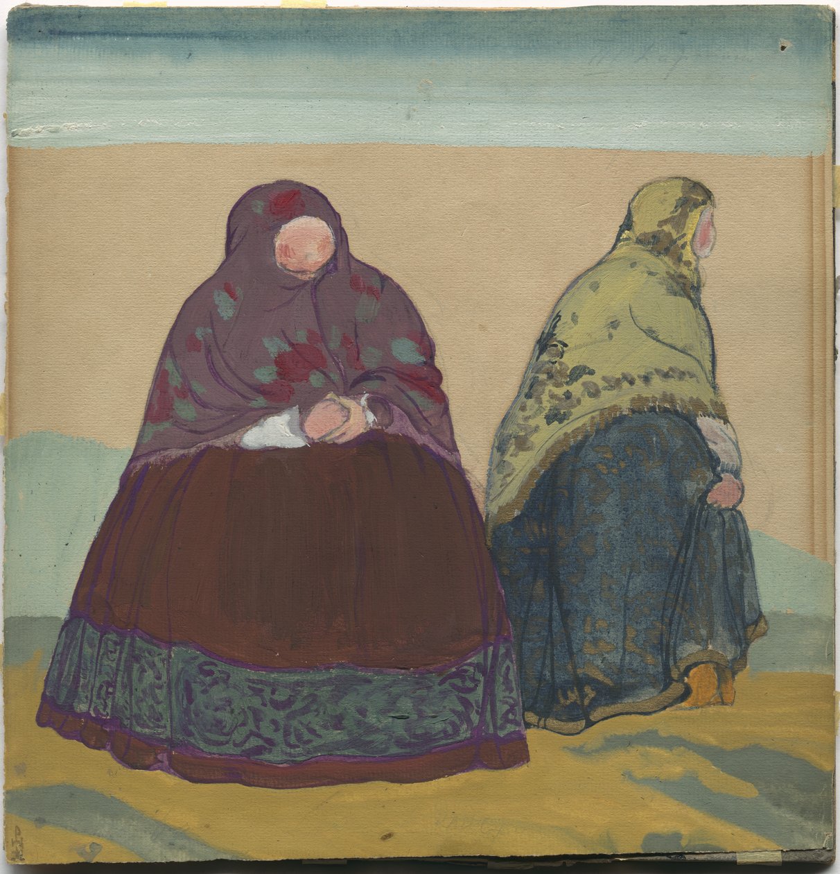 Figurino da ópera de Rimsky-Korsakov "O conto do czar Saltan", 1919 de Nicholas Roerich