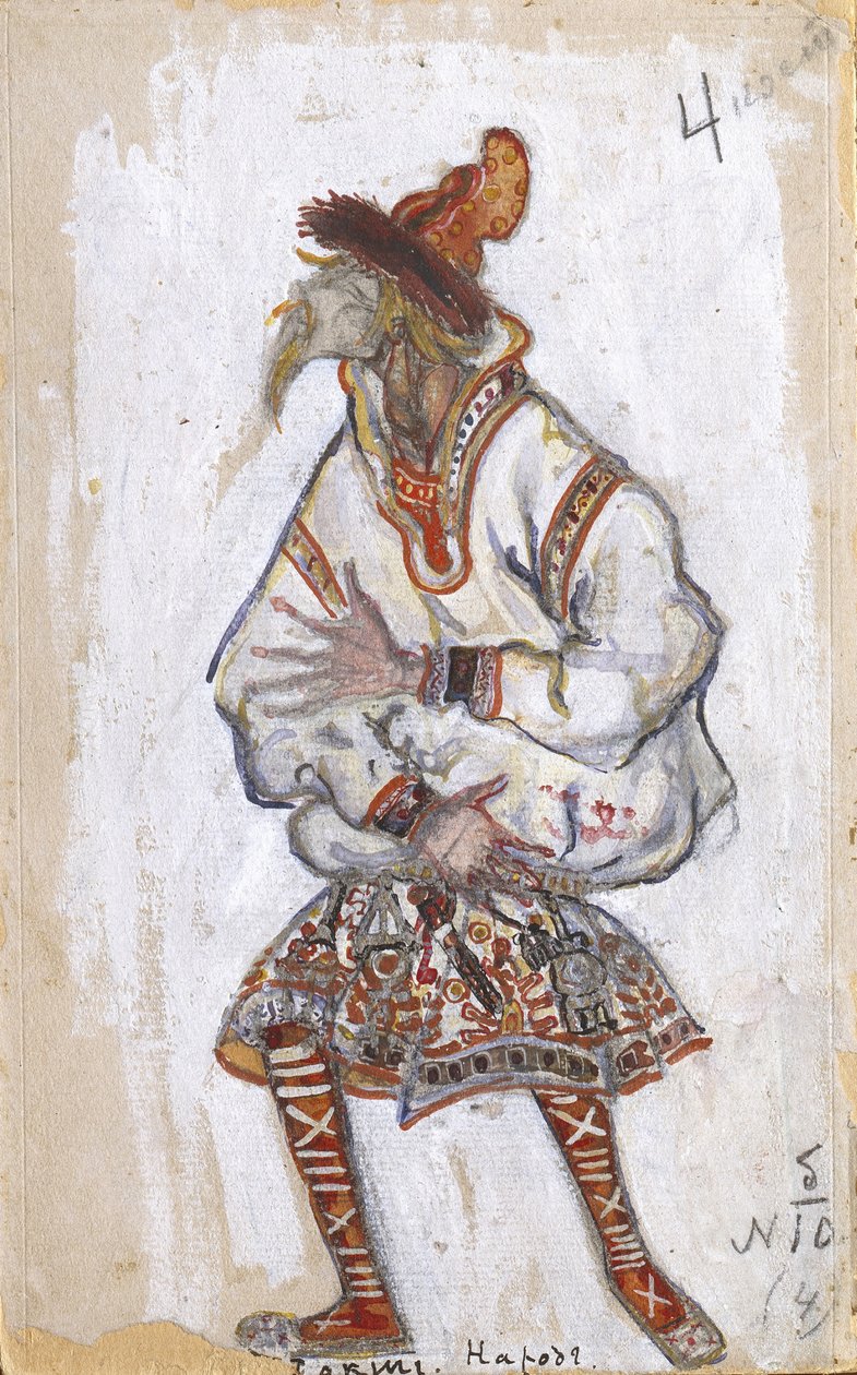 Figurino do balé O Rito da Primavera Le Sacre du Printemps de I. Stravinsky, 1912 de Nikolai Konstantinowitsch Roerich