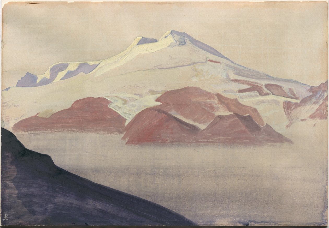 Elbrus, Cáucaso, folha de álbum, 1933 de Nicholas Roerich