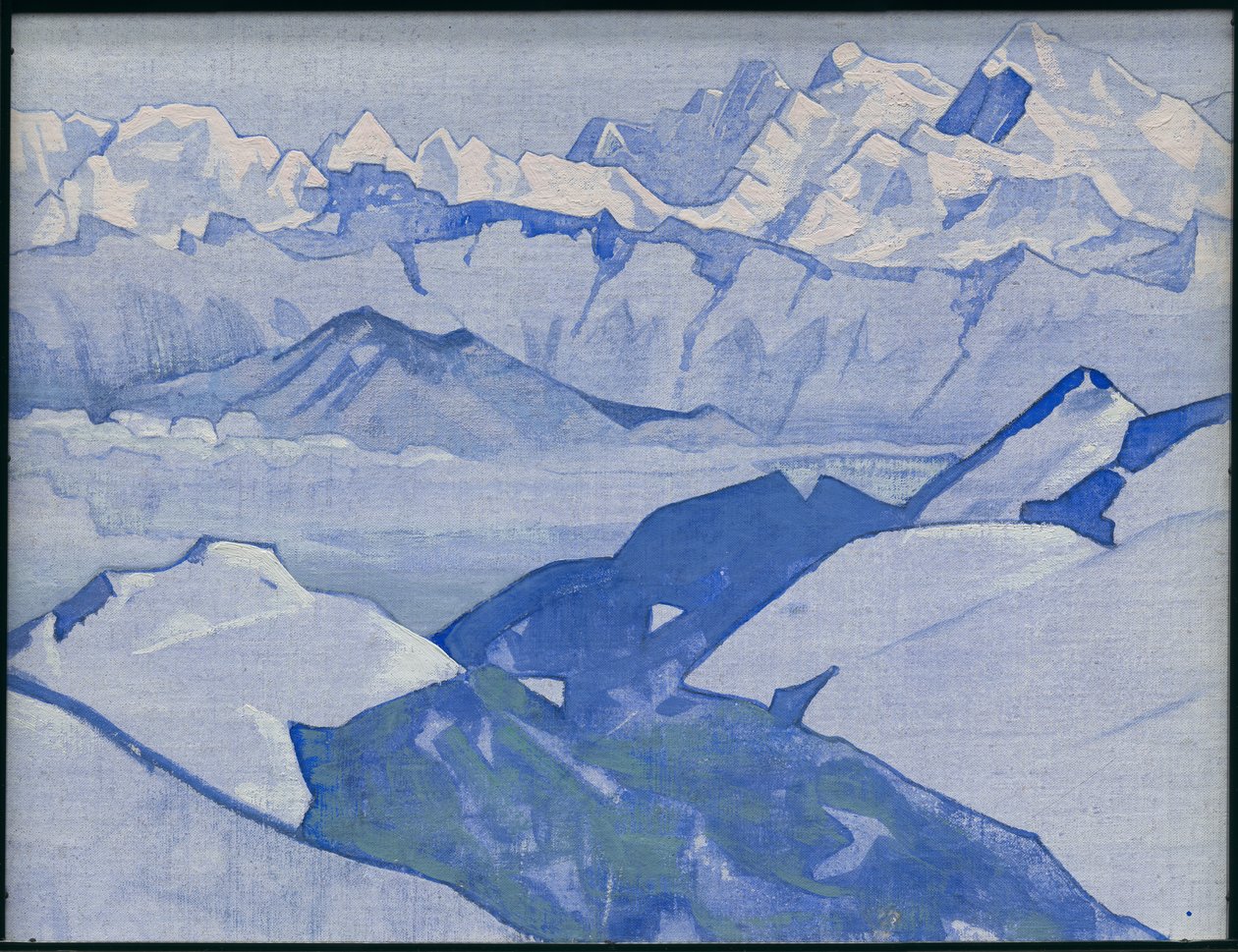 Cordilheira do Everest, série "Himalaia", 1924 de Nicholas Roerich