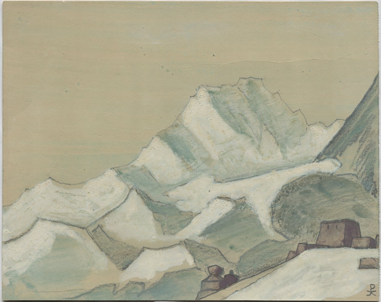 Himalaia além das nuvens, esboço, 1933 de Nicholas Roerich
