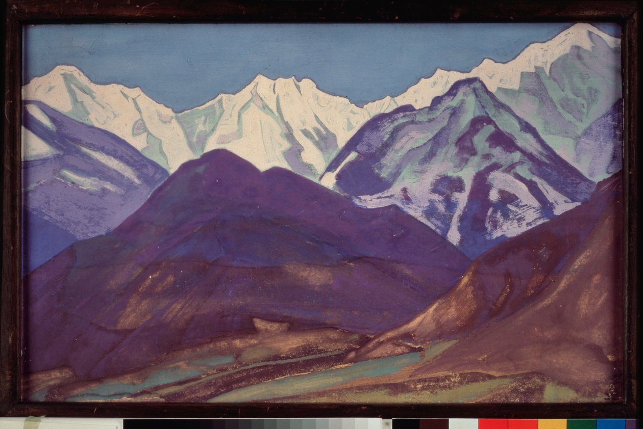 O Kuluta (Kulu Valley, Himalaias) (Índia). Pintura de Nicolas (Nicholas) Roerich (1874-1947), tempera sobre tela de Nicholas Roerich