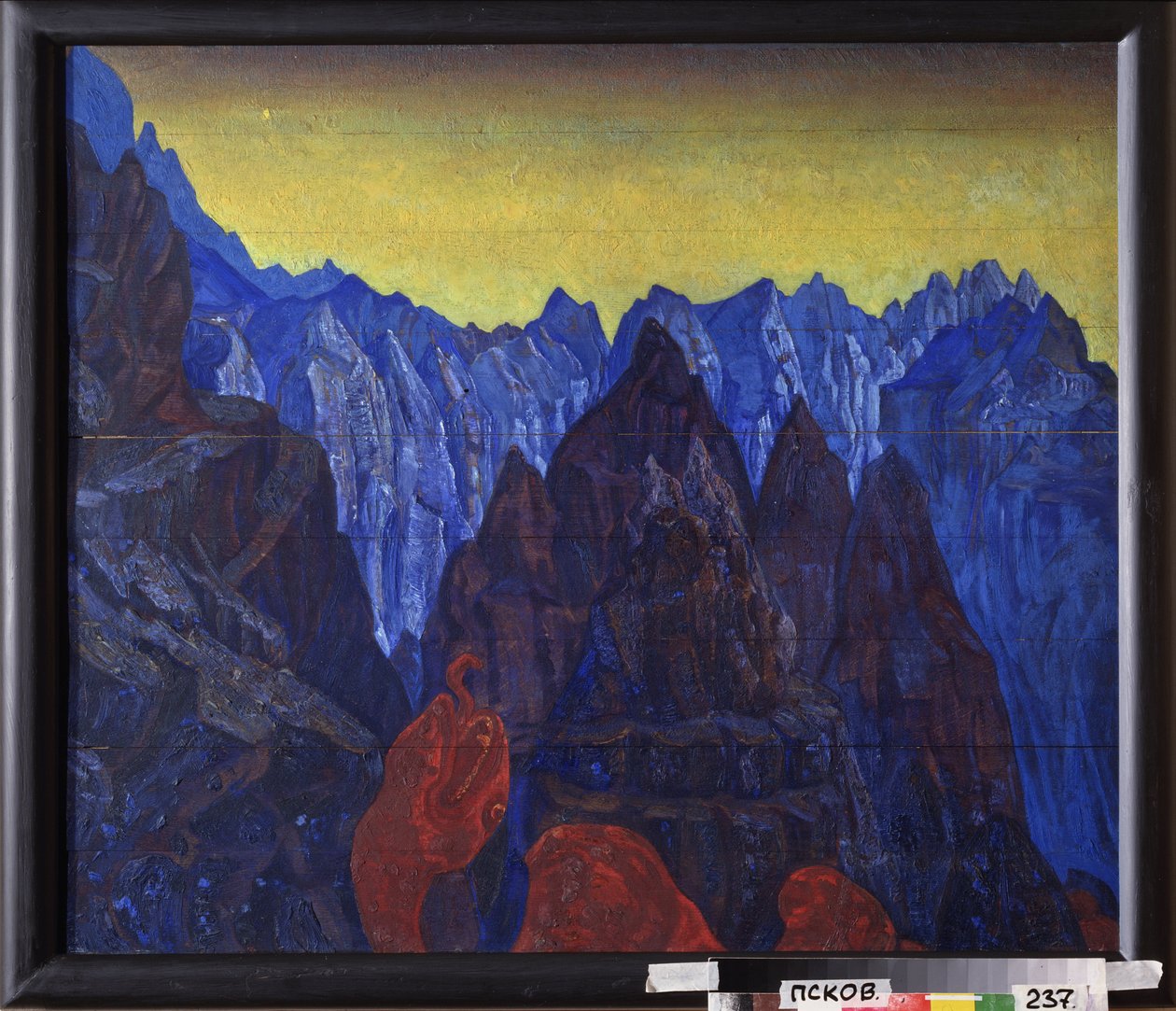 O Grito da Serpente (paisagem montanhosa tibetana). Pintura de Nicholas Roerich (1874-1947), tempera sobre madeira de Nicholas Roerich