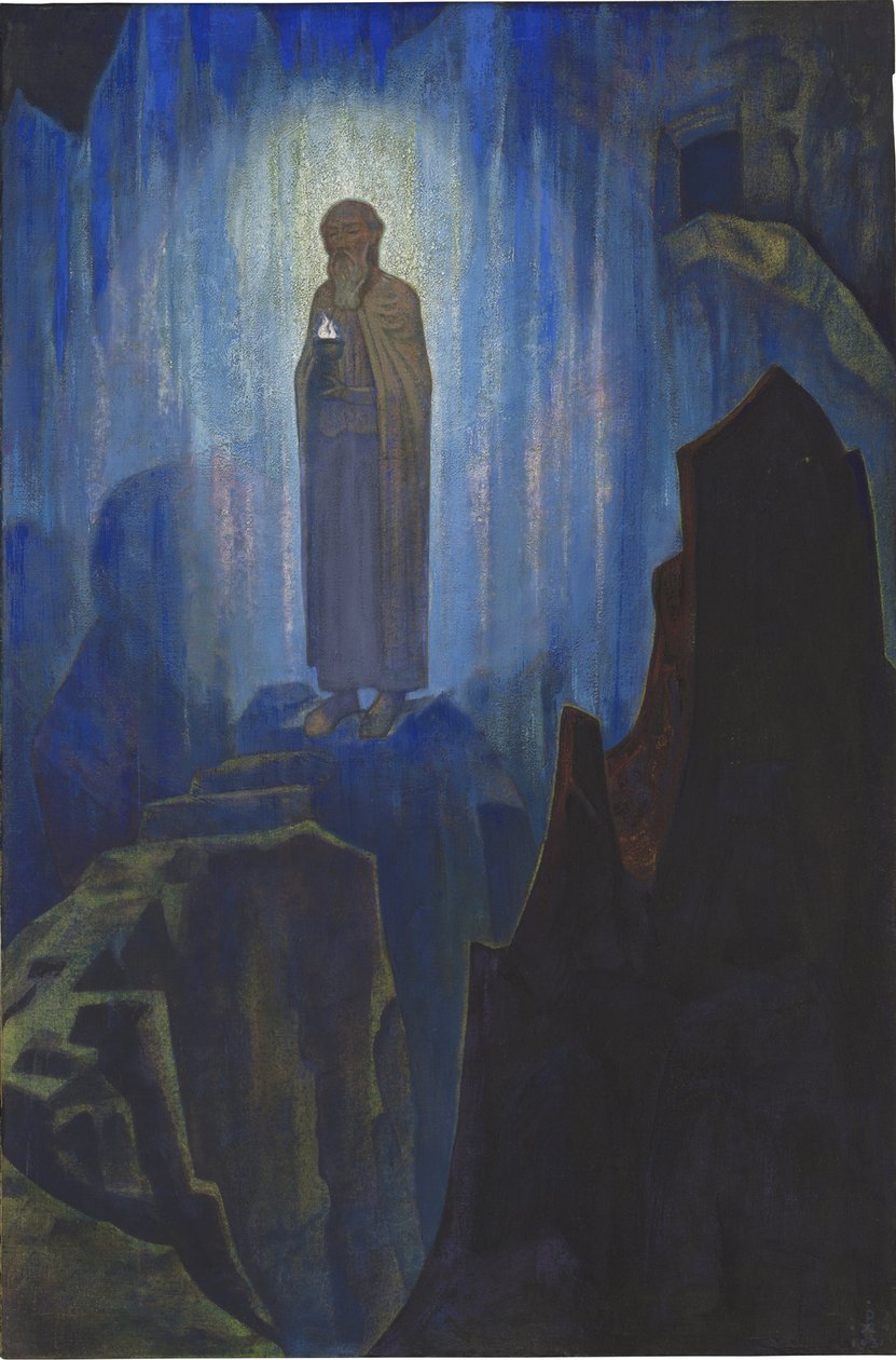 Lumiere celeste - Luz do Céu por Roerich, Nicholas (1874-1947). Têmpera sobre tela, tamanho: 124x80 de Nicholas Roerich