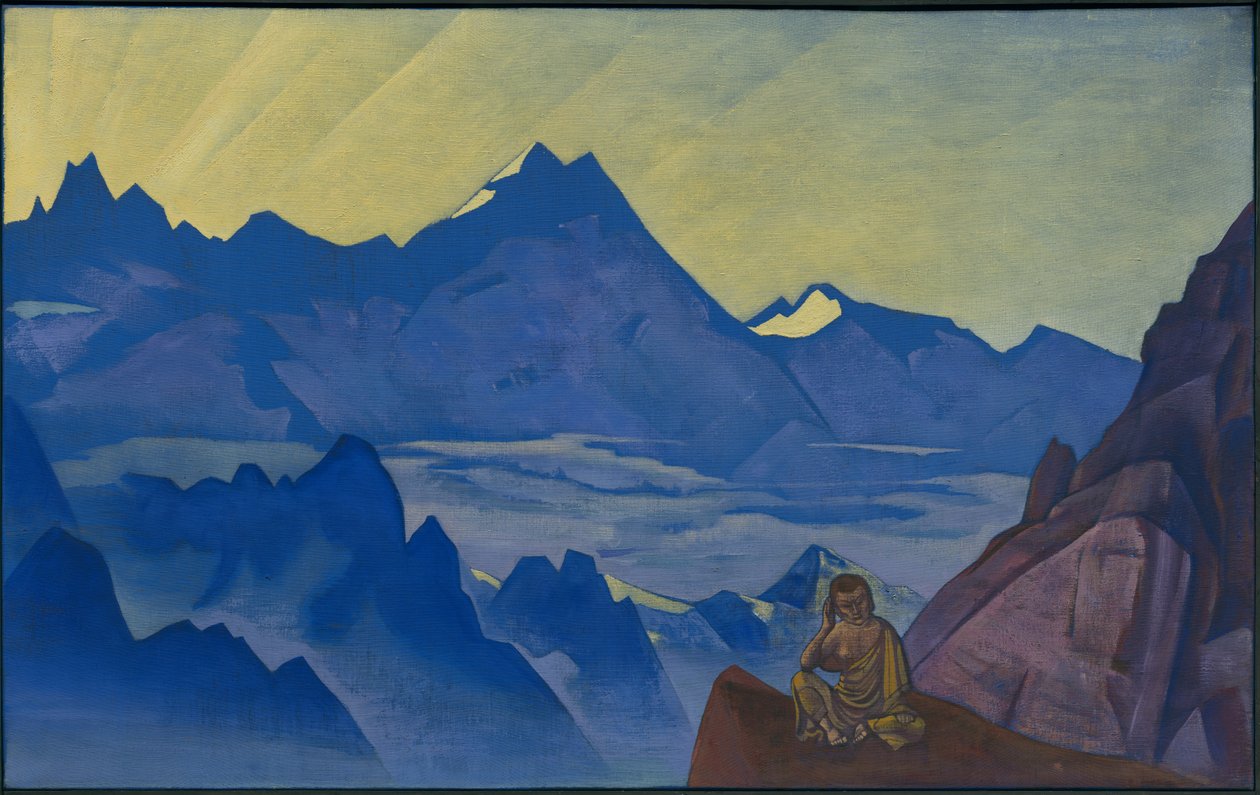 Milarepa, Aquele que Harkened, série "Banners do Oriente", 1925 de Nicholas Roerich