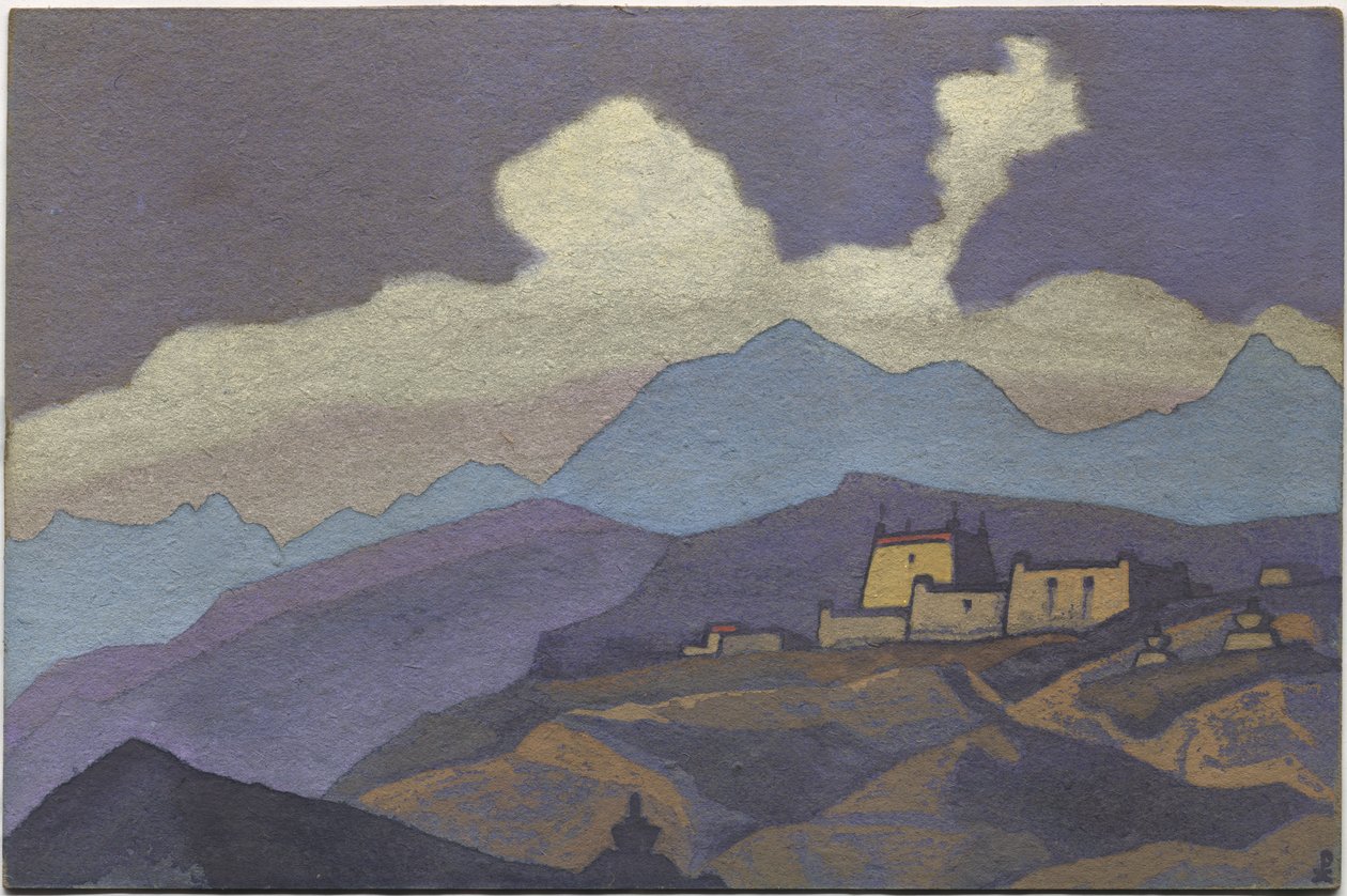 Mosteiro na província de Tsang, Tibete, 1936 de Nicholas Roerich