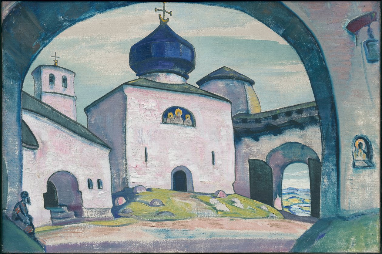 Old Pskov, decoração da ópera de Rimsky-Korsakov "The Maid of Pskov", 1922 de Nicholas Roerich