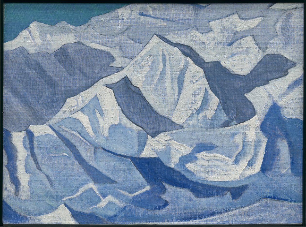 Ascensão nevado, série "Himalaia", 1924 de Nicholas Roerich