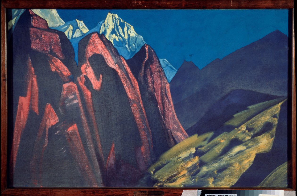 A sua sombra (A sombra do professor). Trabalho de Nicolas (Nicholas) Roerich (1874-1947), tempera sobre tela de Nicholas Roerich