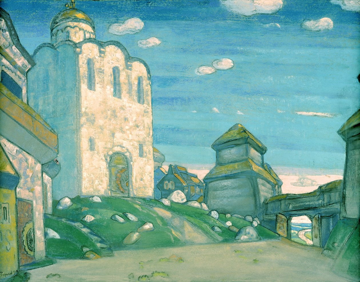 Cenografia da ópera "Prince Igor" de Alexander Borodin, 1908 de Nicholas Roerich