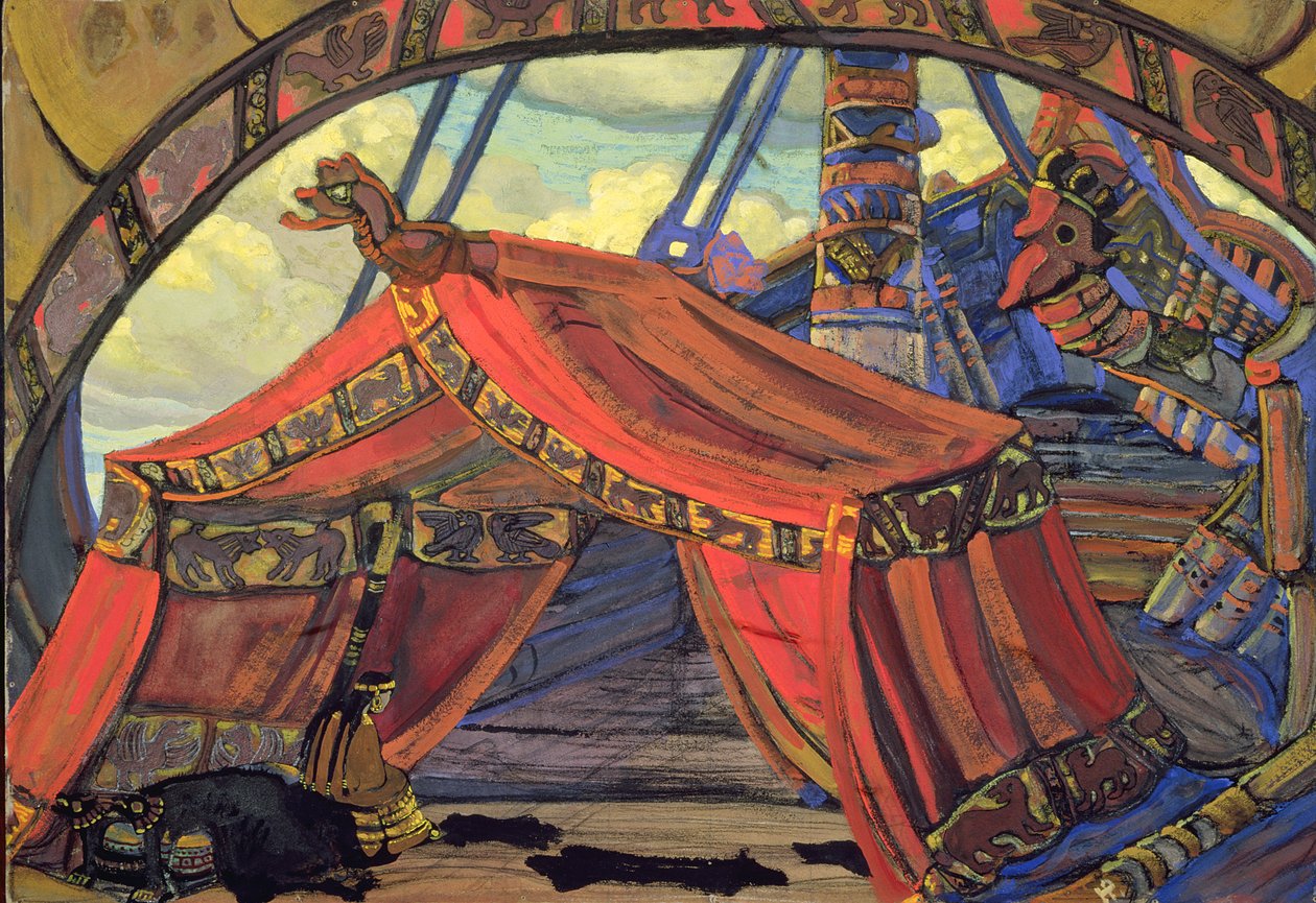 Cenografia para "Tristan e Isolde", de Wagner, 1912 de Nicholas Roerich