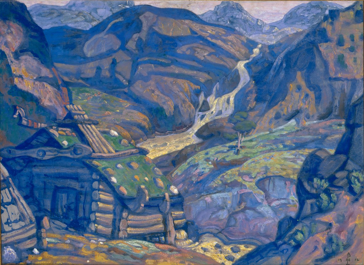 Cenografia da peça de teatro Peer Gynt de H. Ibsen, 1912 de Nikolai Konstantinowitsch Roerich