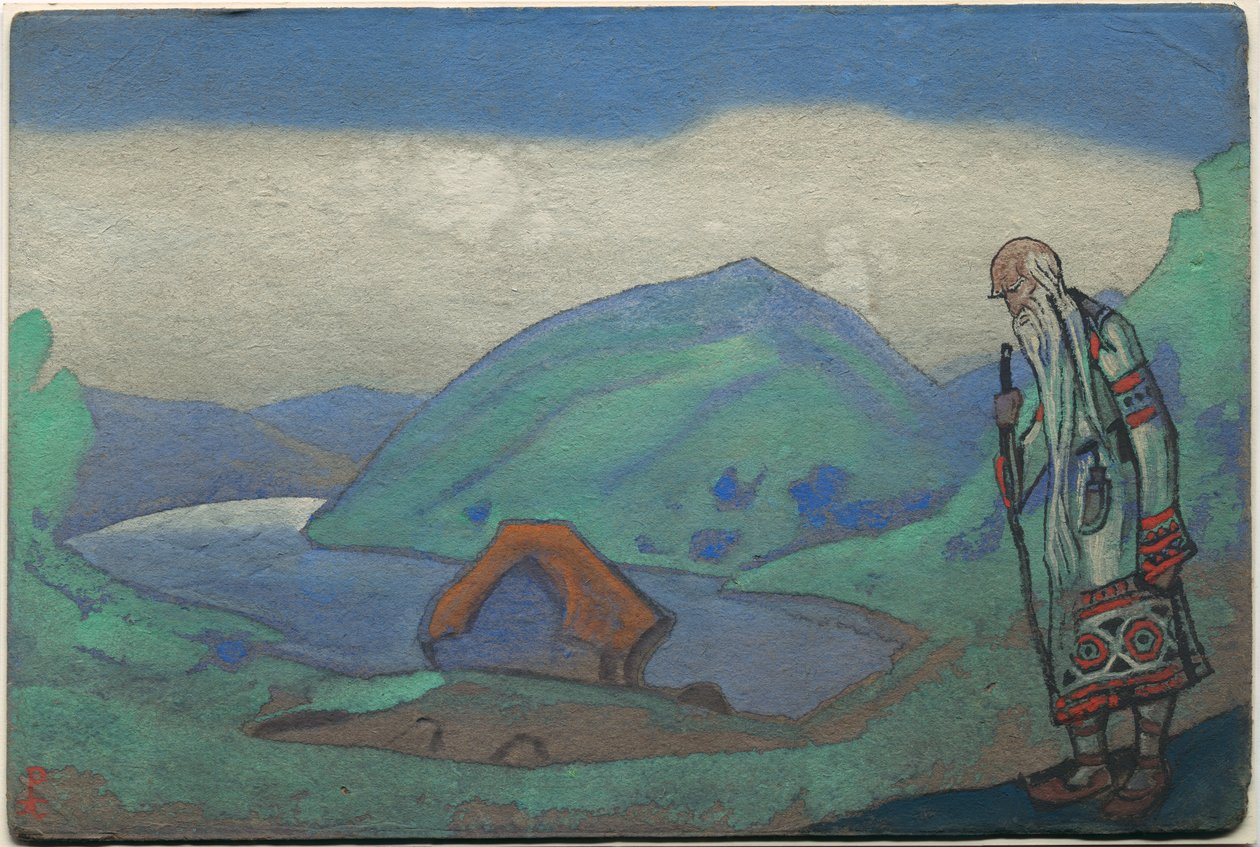 O Sábio, decoração e figurinos do ballet de Stravinsky "O Rito da Primavera", 1944 de Nicholas Roerich