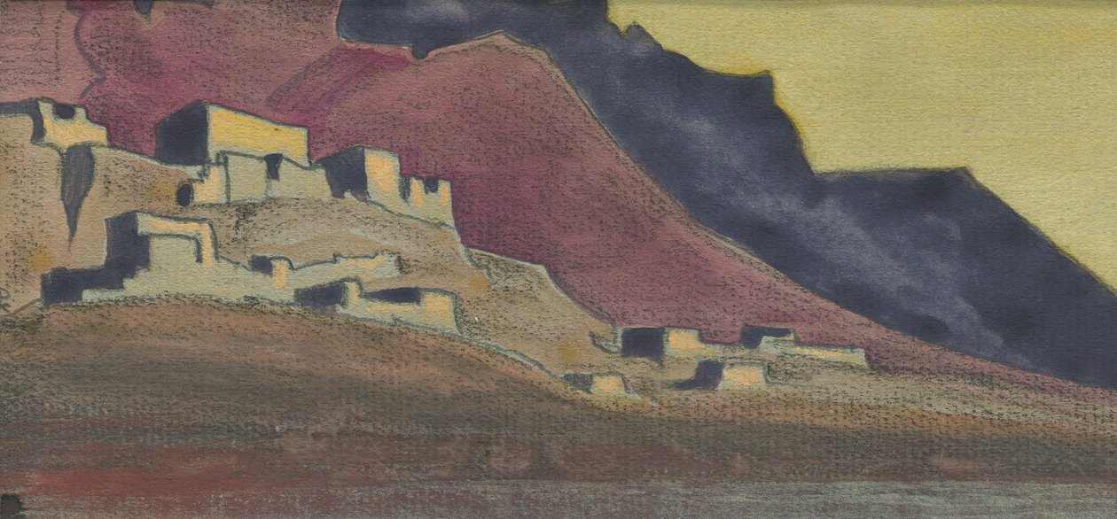 Fortalezas tibetanas, esboço, 1932 de Nicholas Roerich