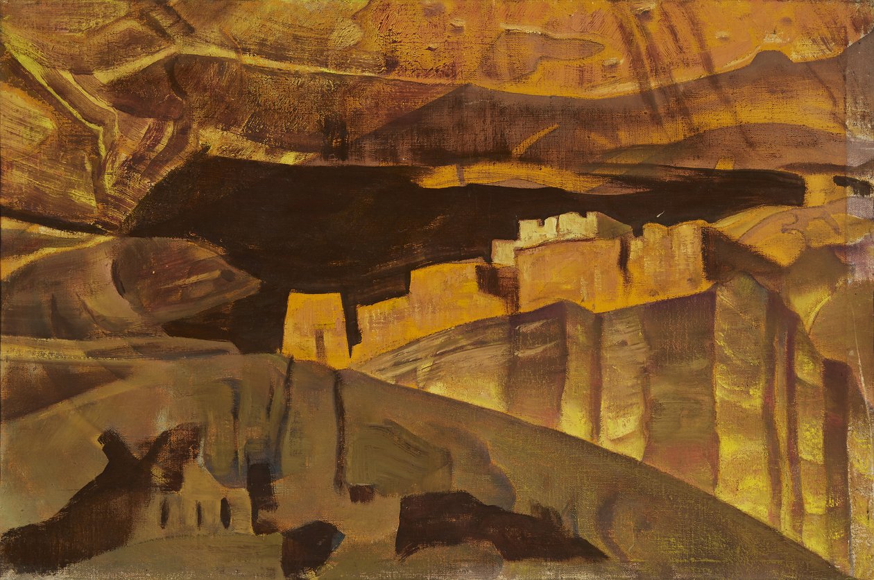 Ruínas da Casa Branca em Canyon De Chelly, 1921 de Nicholas Roerich