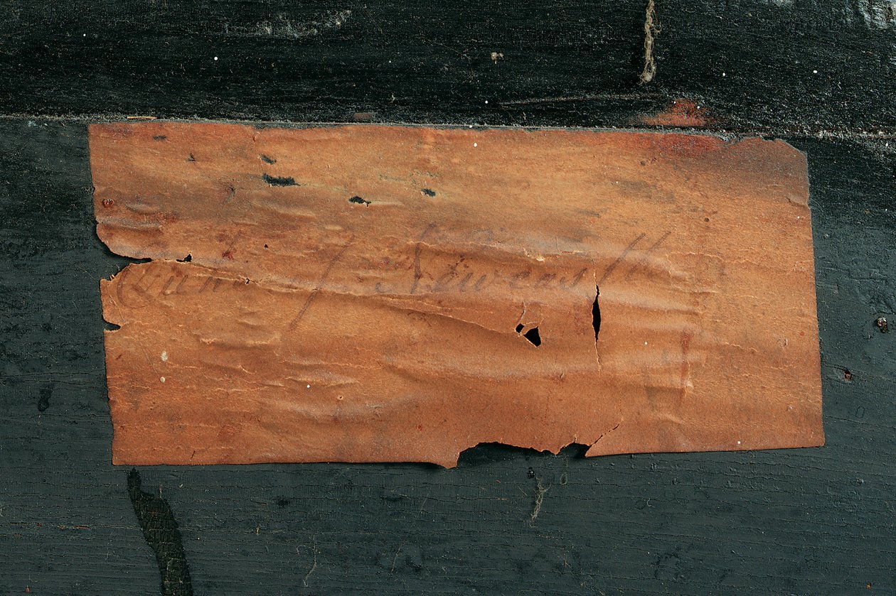 Detalhe de uma cômoda Luís XIV (ormolu, latão, tartaruga e boulle de ébano) (ver também 486114-19) de Nicholas Sageot