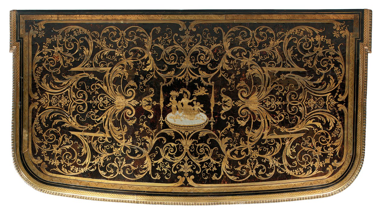 Detalhe de uma cômoda Luís XIV (ormolu, latão, tartaruga e boulle de ébano) (ver também 486114-19) de Nicholas Sageot