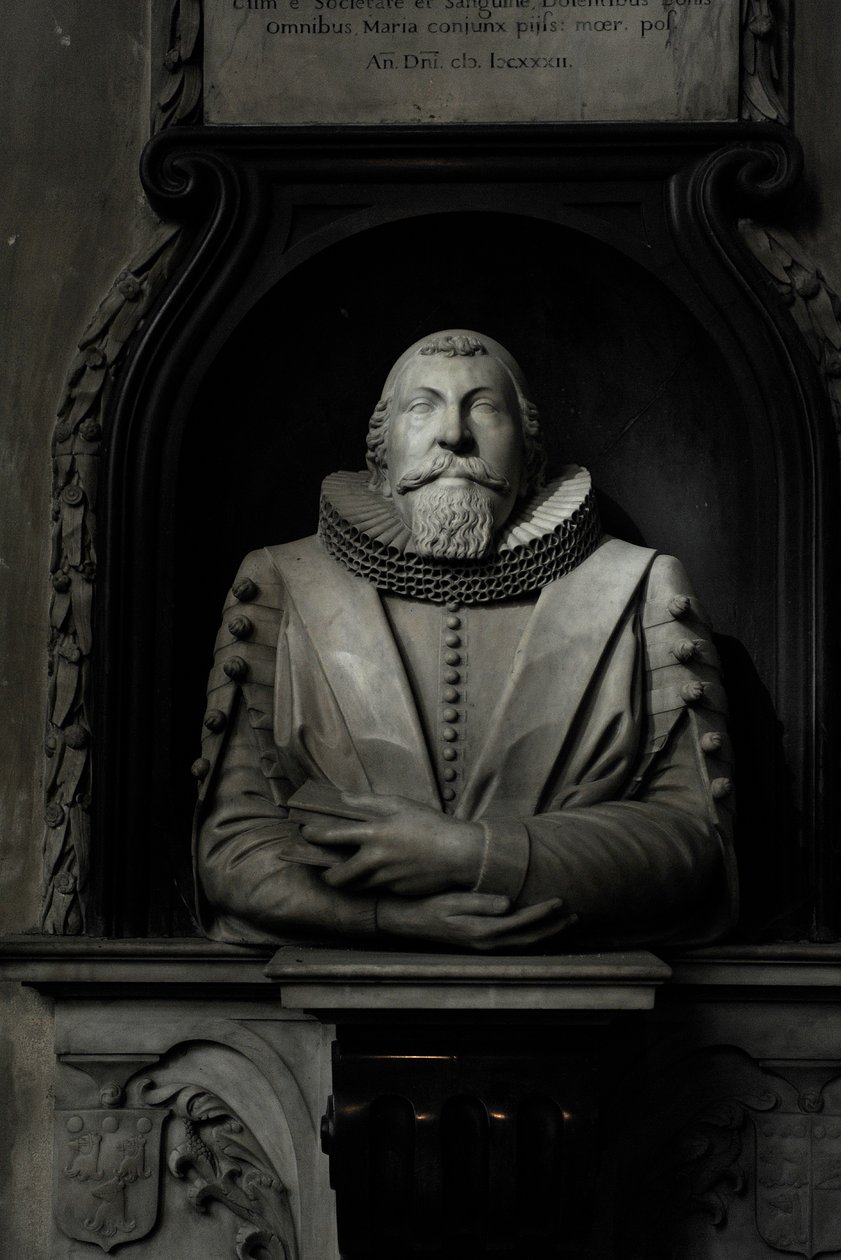 Memorial a Hugo Barker, 1632 (mármore) de Nicholas Stone