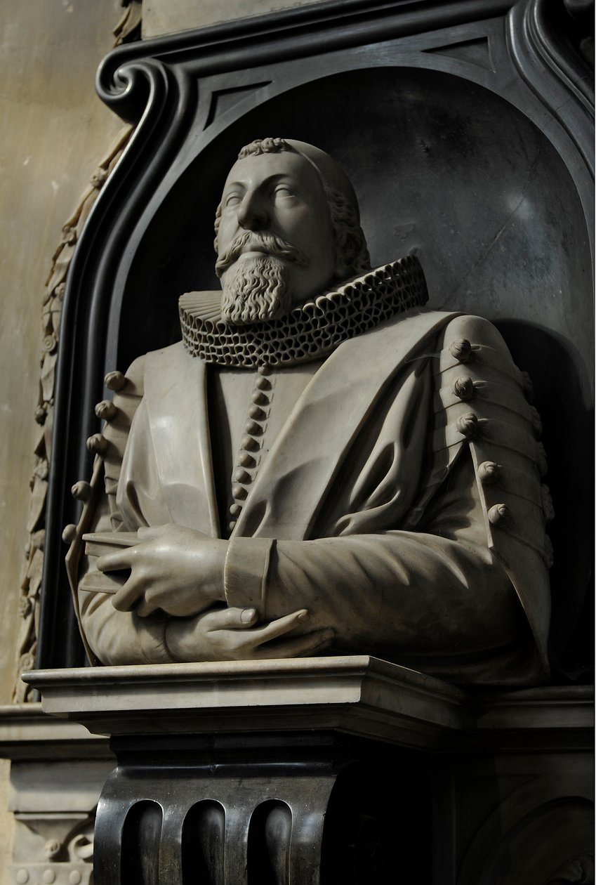 Memorial a Hugo Barker, 1632 (mármore) de Nicholas Stone