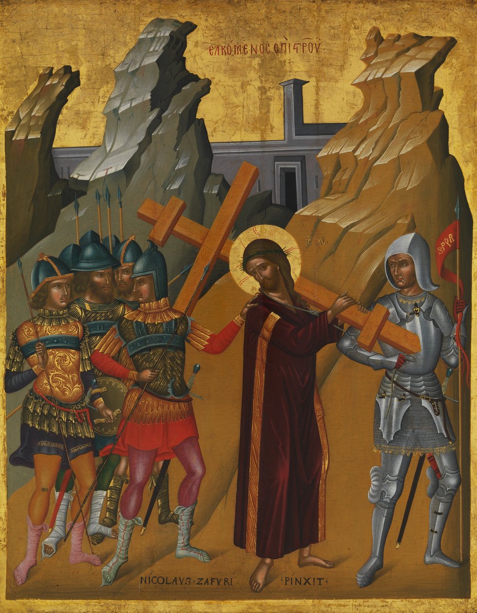 Cristo carregando a cruz. de Nicholas Tzafouris
