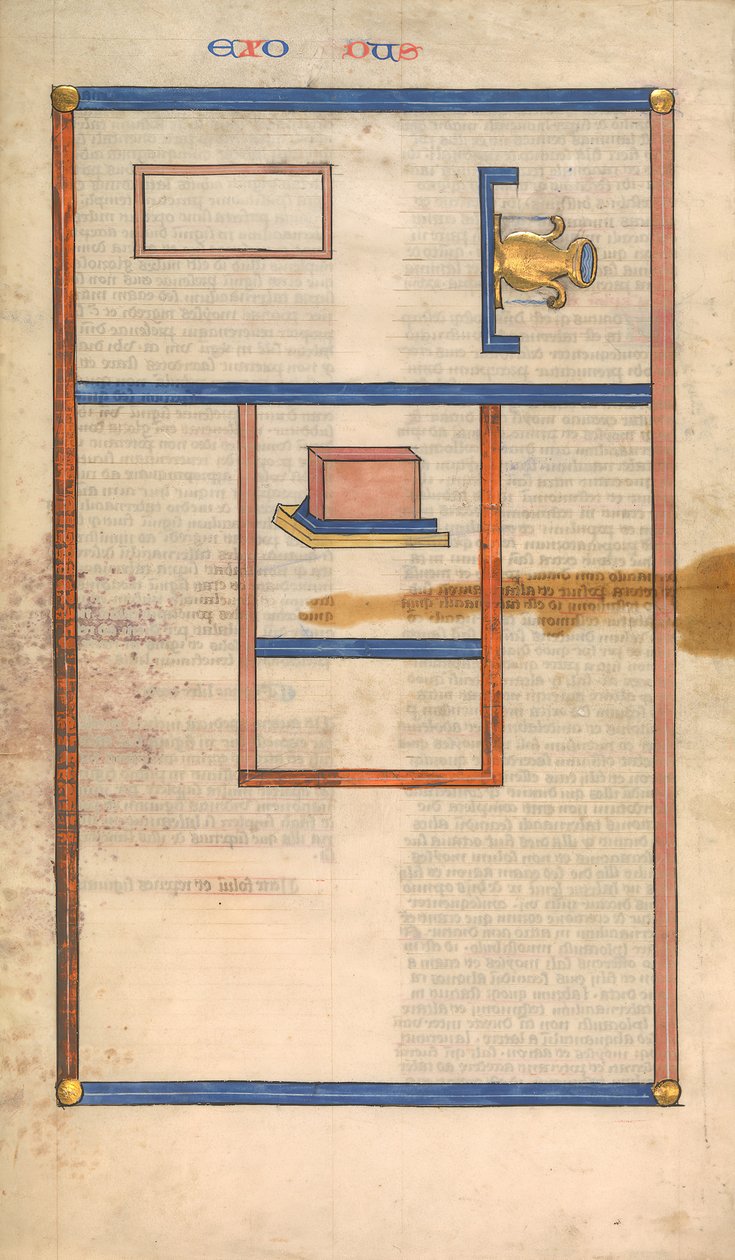 Planta do Tabernáculo, uma das seis folhas ilustradas da Postilla..., ca. 1360-1380. de Nicholas of Lyra