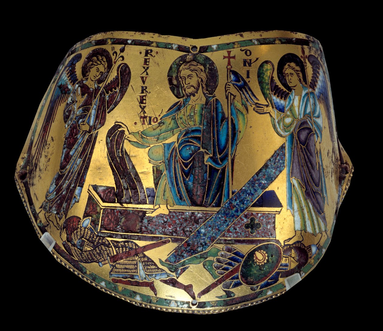Armilla: A Ressurreição. Meuse cobre e bracelete cerimonial de esmalte. Workshop de Nicolas Verdun (ca. 1130/50-1205) Idade Média, ca. 1170-1180. Paris, Musee Du Louvre de Nicholas of Verdun
