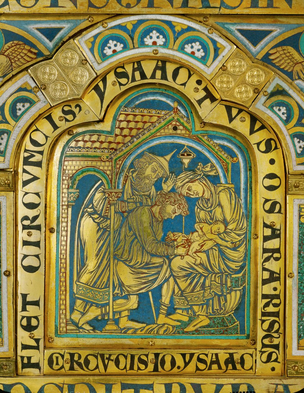 A circuncisão de Isaac ... (esmalte sobre cobre dourado) de Nicholas of Verdun