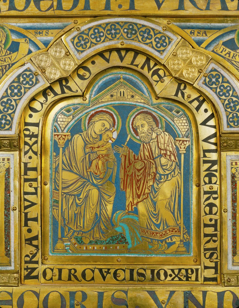 A circuncisão de Jesus ... (esmalte sobre cobre dourado) de Nicholas of Verdun