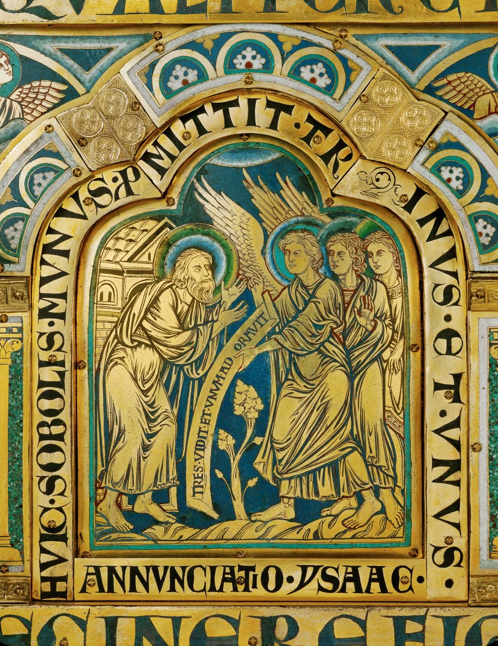 Os três anjos visitam Abraão ... de Nicholas of Verdun