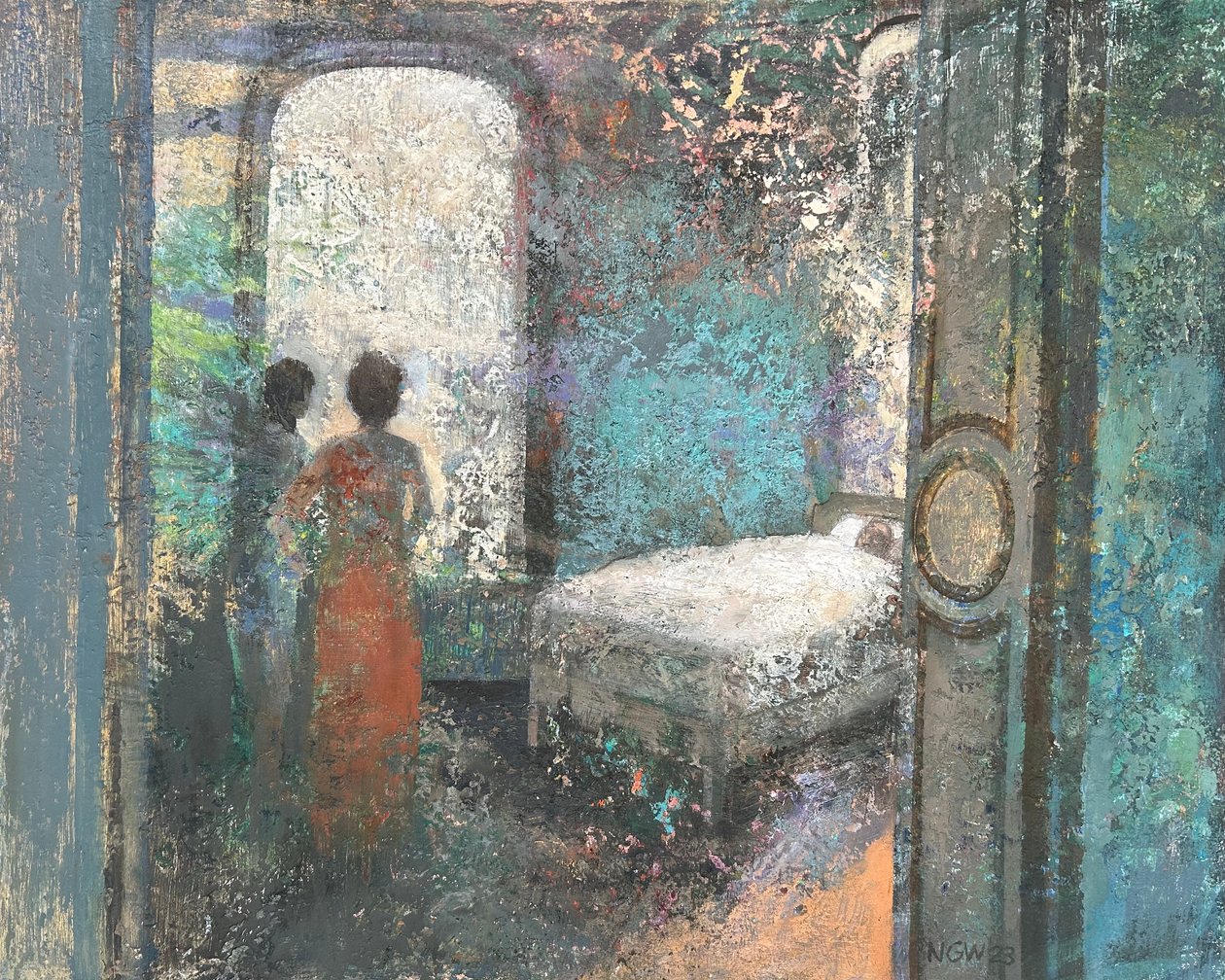 Casa dos Espíritos, 2023-23 (óleo sobre tábua) de Nick Williams