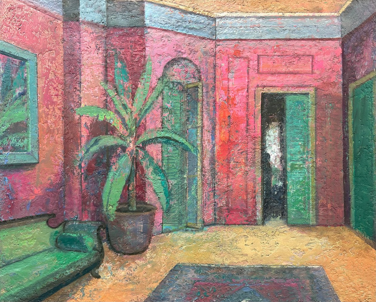 Interior vermelho, 2022-23 (óleo sobre tábua) de Nick Williams