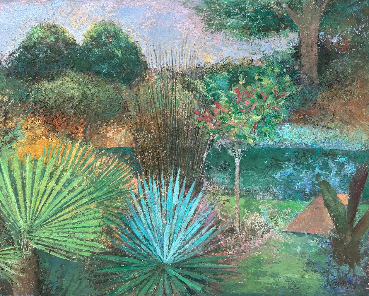 Lagoa Tropical, 2023-23 (óleo sobre tábua) de Nick Williams